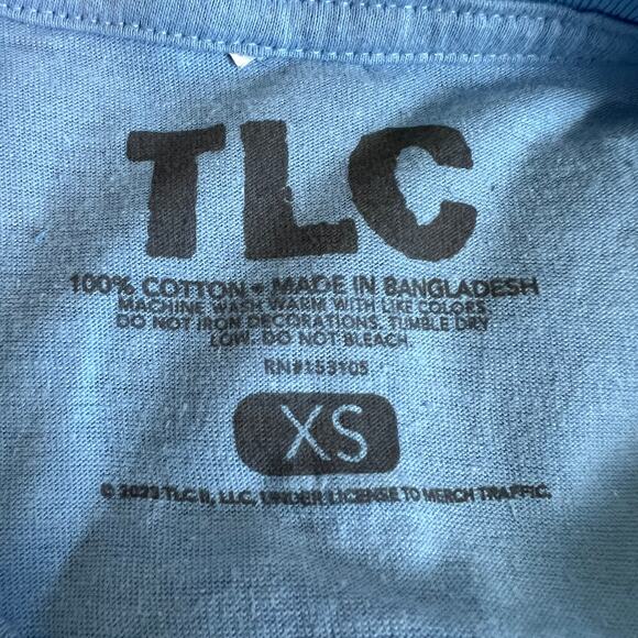 TLC Women's Light Blue Short Sleeve Graphic T-Shirt - Size XS - NWT - Picture 2 of 6